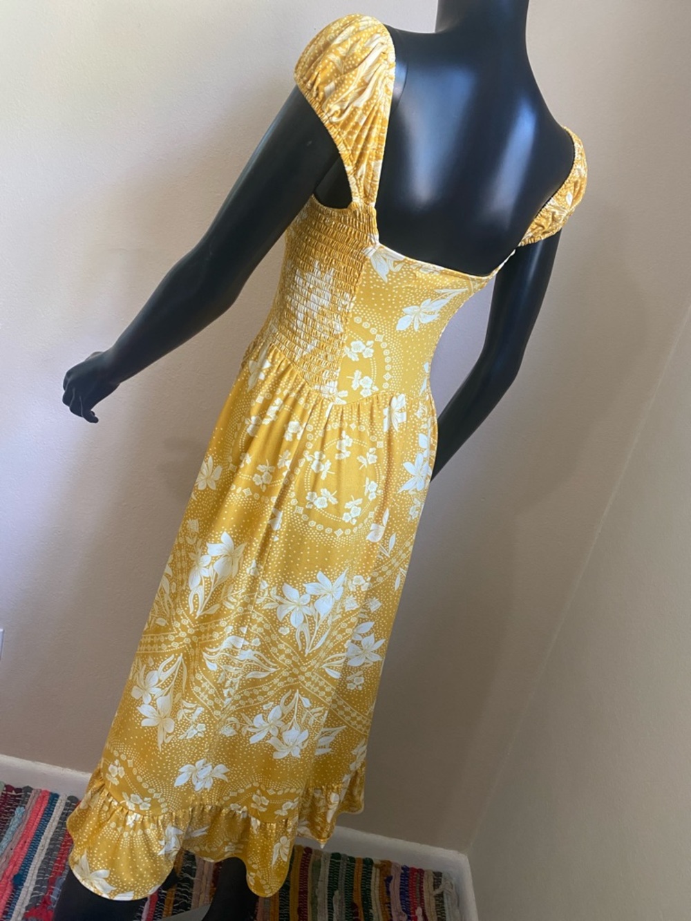 Urban Outfitters Yellow Floral Romantic Button-Front Top Dress - Picture 6 of 10